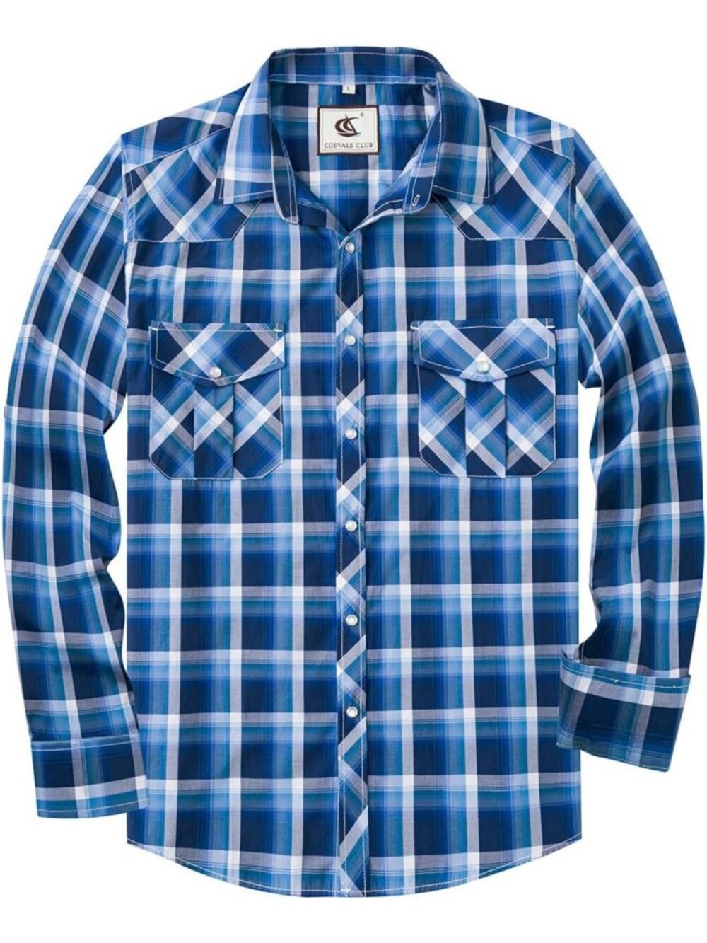 Men's Western Long Sleeve Pearl Snap Cowboy Shirt | Classic Country Casual Dress